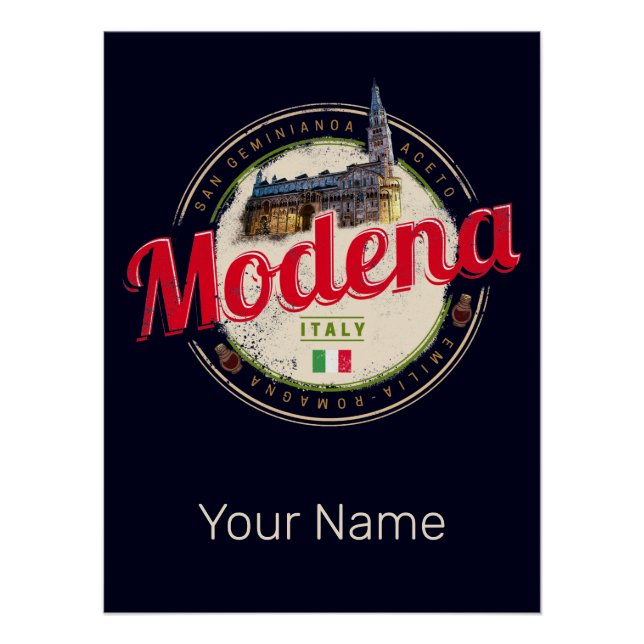 Modena Emilia-Romagna Balsamic Italy Souvenir Poster (Front)
