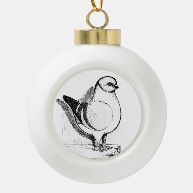 Modena Gazzi Pigeon 1978 Ceramic Ball Christmas Ornament (Front)