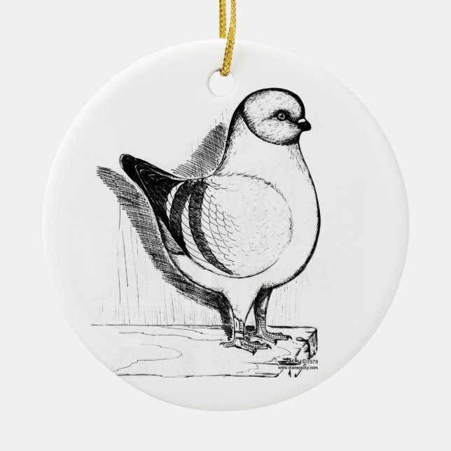 Modena Gazzi Pigeon 1978 Ceramic Ornament (Front)