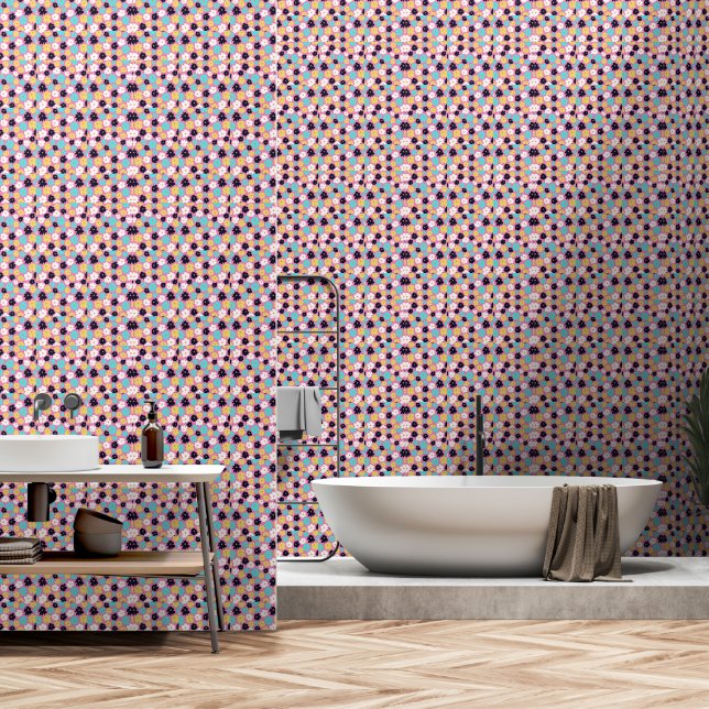 Moder Chic Floral Pink Wallpaper (Bathroom)