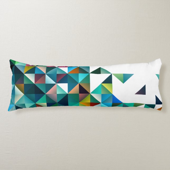Moder Colorful Geometric Shapes Triangles Pattern Body Pillow (Front)