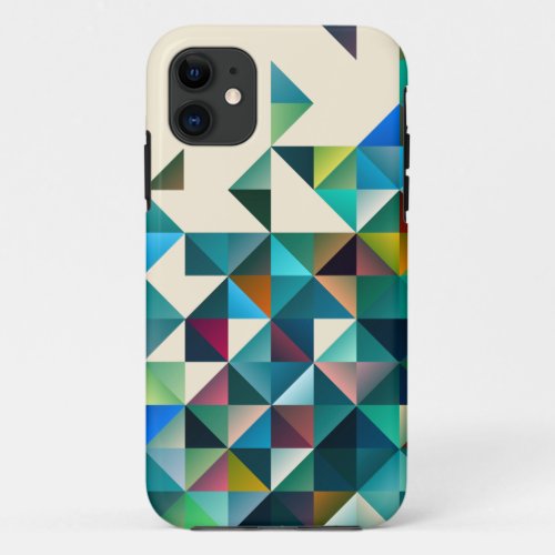 Moder Colorful Geometric Shapes Triangles Pattern iPhone 11 Case