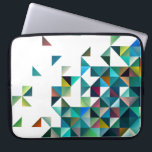 Moder Colorful Geometric Shapes Triangles Pattern Laptop Sleeve<br><div class="desc">Cool modern geometric shapes and triangles pattern. Blue overtones with red and yellow accents</div>