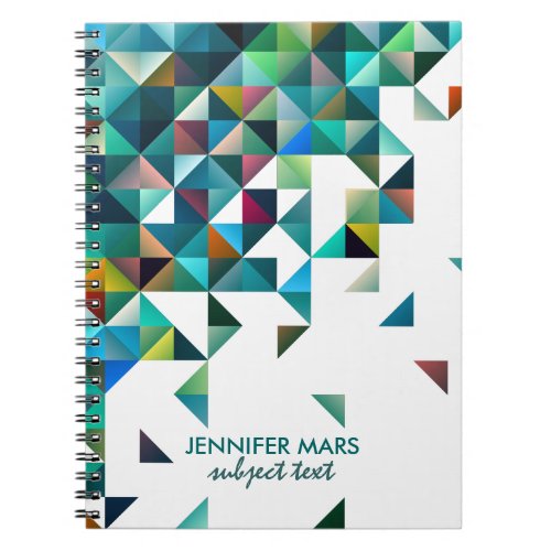 Moder Colorful Geometric Shapes Triangles Pattern Notebook