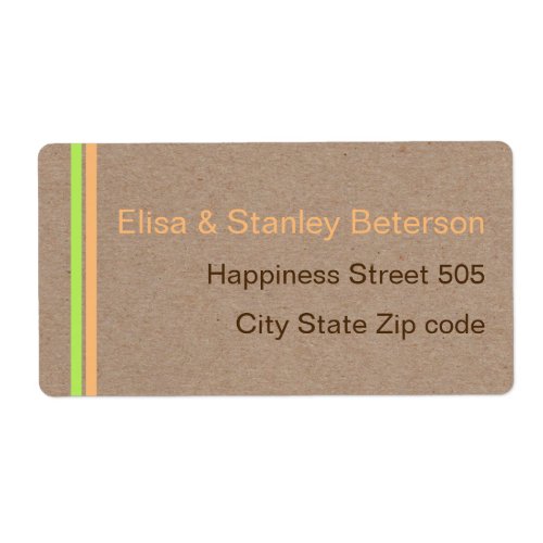 Moder stripes minimalist rustic wedding label