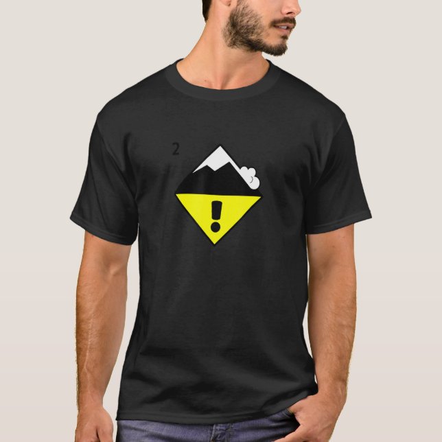 Moderate Avalanche Danger Backcountry Skiing Snowb T-Shirt (Front)
