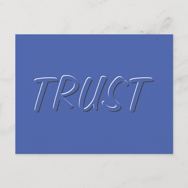 Moderate Black and White Popping Trust Word Postcard (Front)