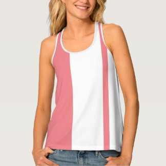 Moderate Black and White Stylized Vertical Bands Tank Top