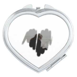 Moderate Graffiti Sprayed Heart Frame Compact Mirror
