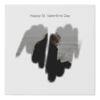 Moderate Graffiti Sprayed Heart Frame Faux Canvas Print