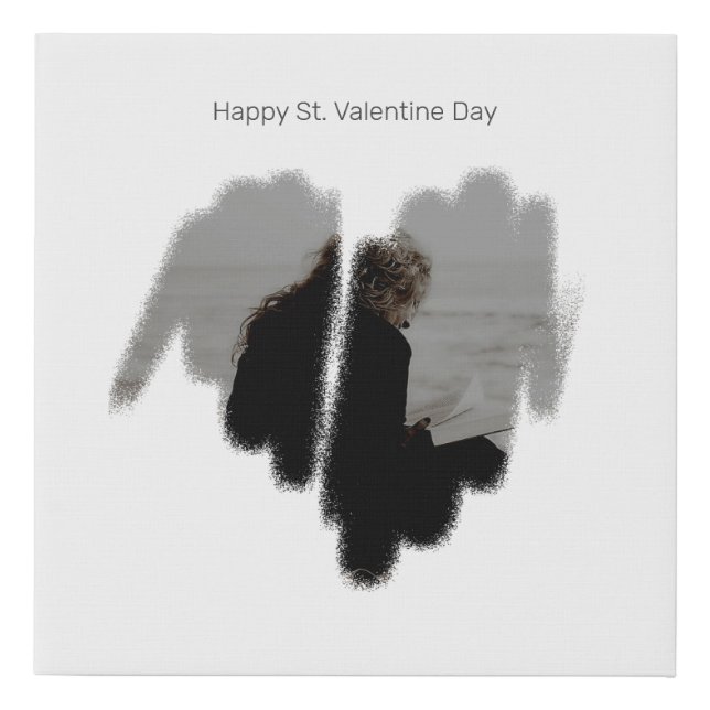 Moderate Graffiti Sprayed Heart Frame Faux Canvas Print (Front)