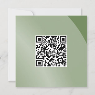 Moderate Green Monochrome Modern Shaded Qr Code Card
