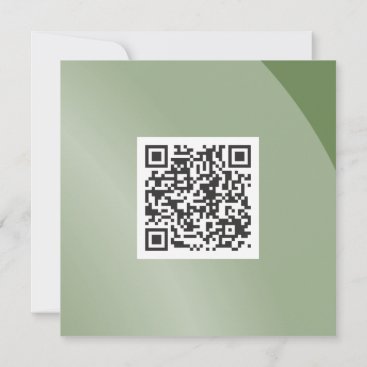 Moderate Green Monochrome Modern Shaded Qr Code Card