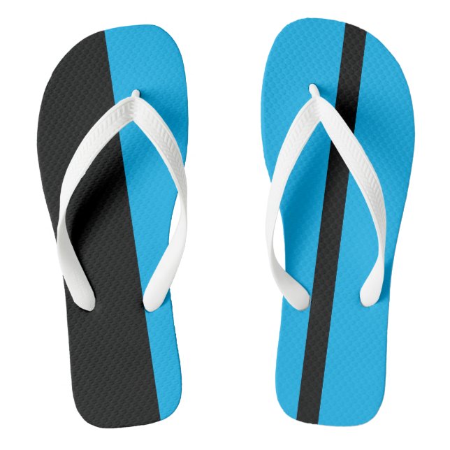 Moderate Light Blue Stylized Vertical Bands Flip Flops (Footbed)