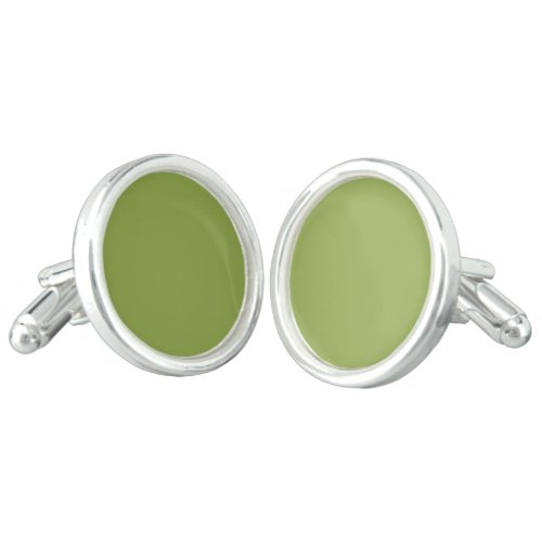Moderate Lime Green Solid Color Cufflinks
