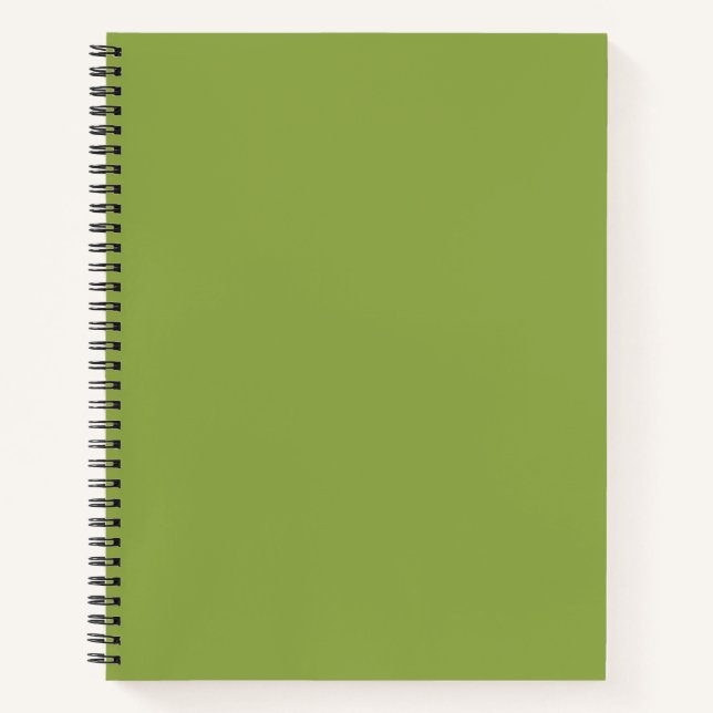 Moderate Lime Green Solid Color Notebook (Front)