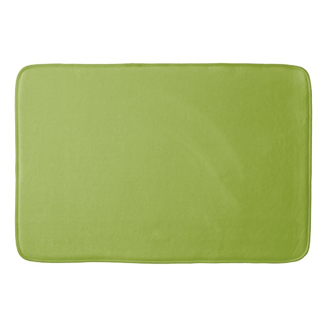  Moderate lime green (solid color) yellow- green Bath Mat (Front)