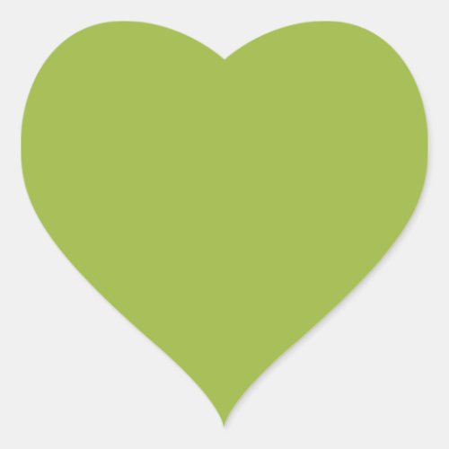    Moderate lime green solid color yellow_ green Heart Sticker
