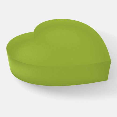  Moderate lime green solid color yellow_ green Paperweight