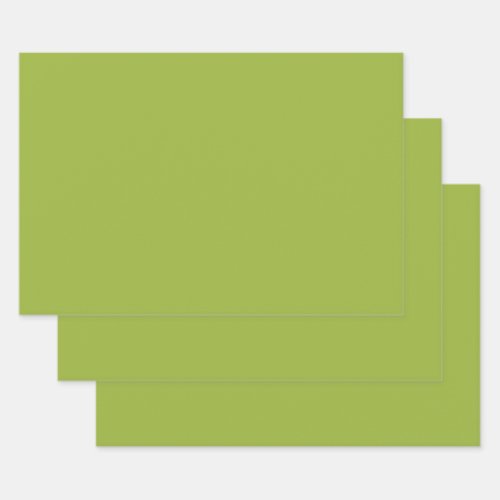  Moderate lime green solid color yellow_ green Wrapping Paper Sheets