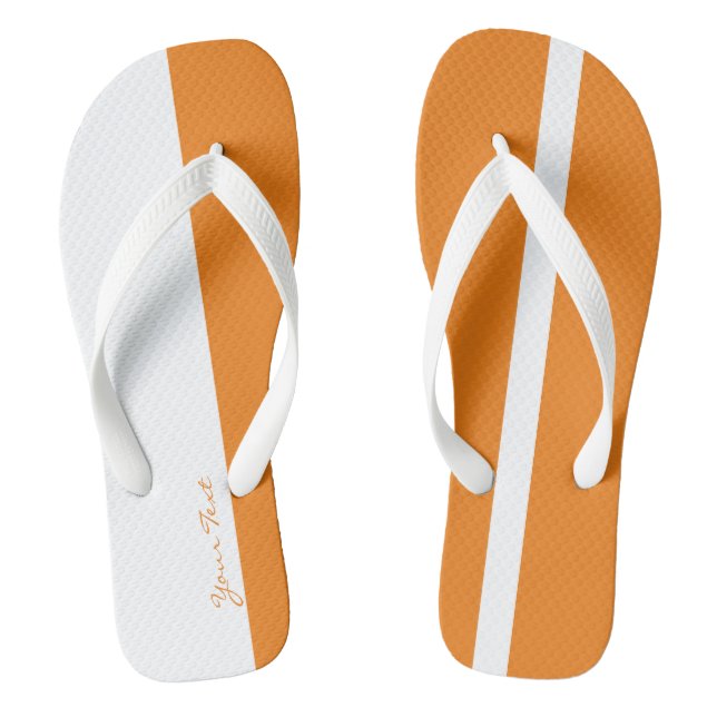 Moderate Orange Stylized Vertical Bands Flip Flops (Footbed)