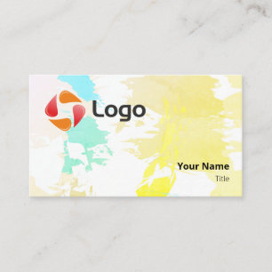 Moderate Pastel Varicolored Abstract Stains Business Card