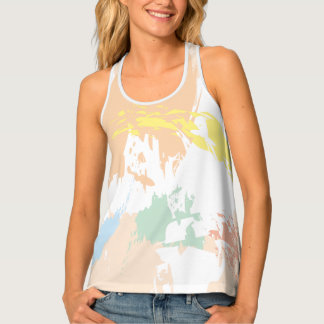 Moderate Pastel Varicolored Abstract Stains Tank Top