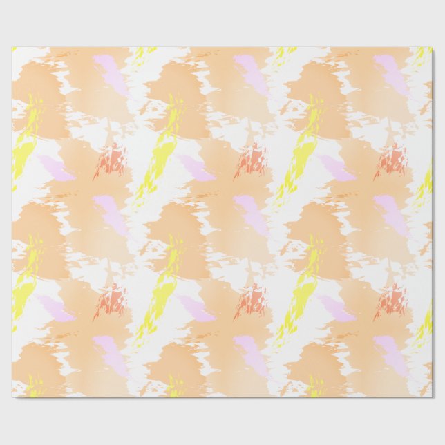 Moderate Pastel Varicolored Abstract Stains Wrapping Paper (Seam)