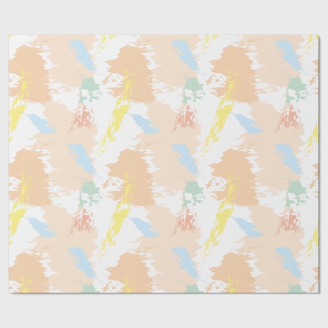 Moderate Pastel Varicolored Abstract Stains Wrapping Paper (Seam)