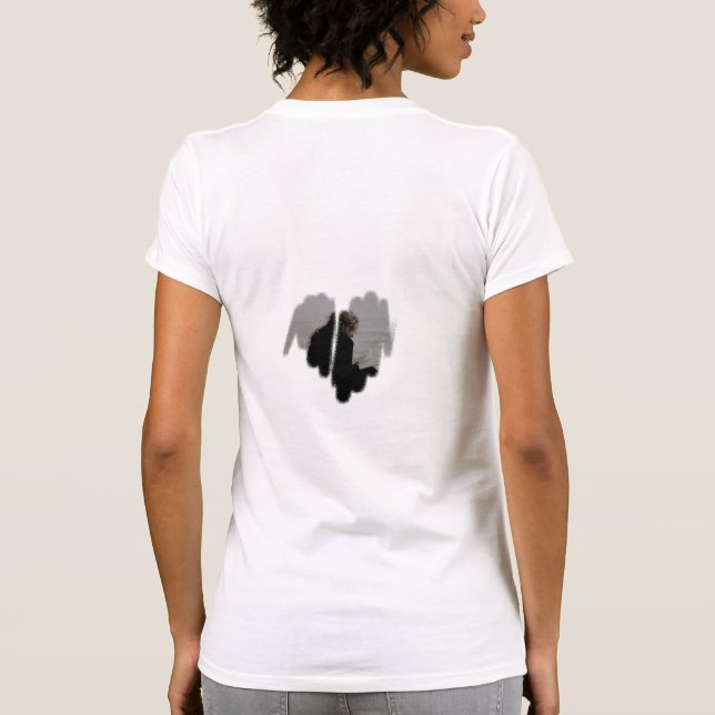 Moderate Sketch Sprayed Heart Frame T-Shirt (Back)