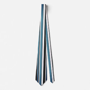 Moderate White and Blue Regular Vertical Lines Neck Tie