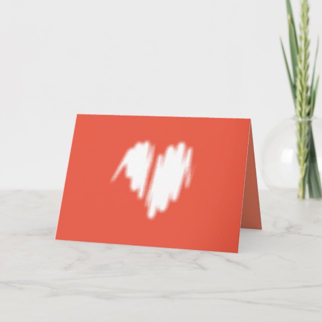 Moderate White Graffiti Sprayed Heart Image Card (Front)