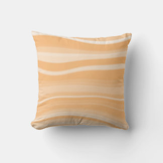 Moderate White&Light Orange Blurred Waves Throw Pillow