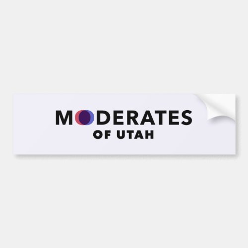 Moderates of Utah Bumper Sticker