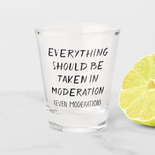 Moderation Adult Beverage Humor Brush Quote Shot Glass