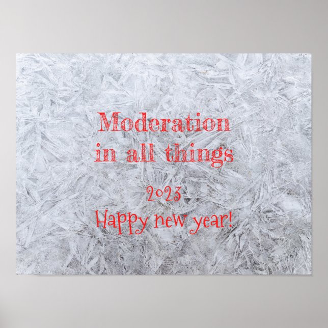Moderation in all things wishes new year poster (Front)