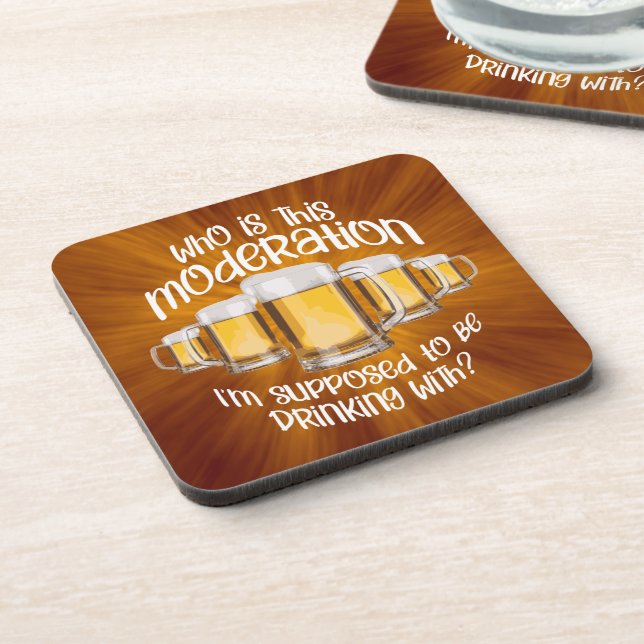 Moderation (in drinking) beverage coaster (Left Side)