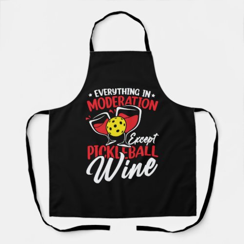 Moderation Pickleball Wine Drinking Proud Apron