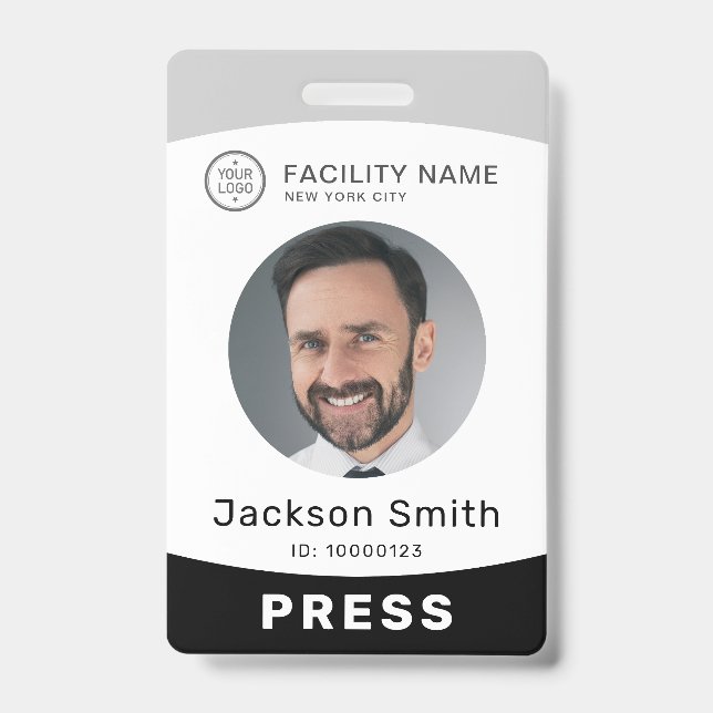 Moderm custom photo and name employee badge (Front)
