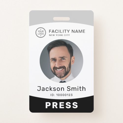 Moderm custom photo and name employee badge