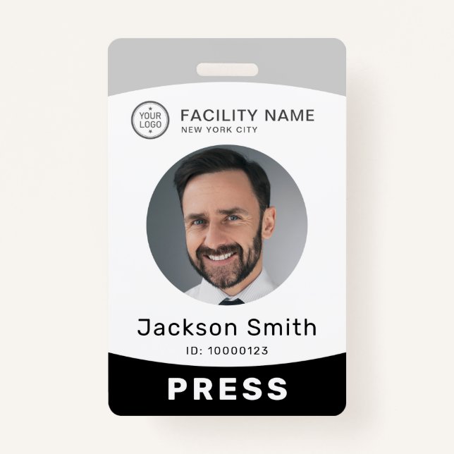 Moderm custom photo and name employee badge (Front)