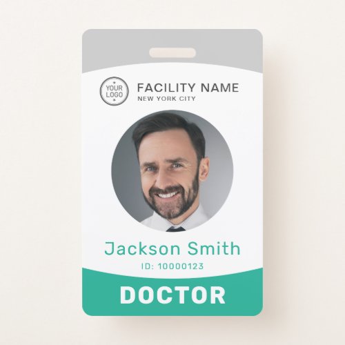 Moderm custom photo and name employee badge