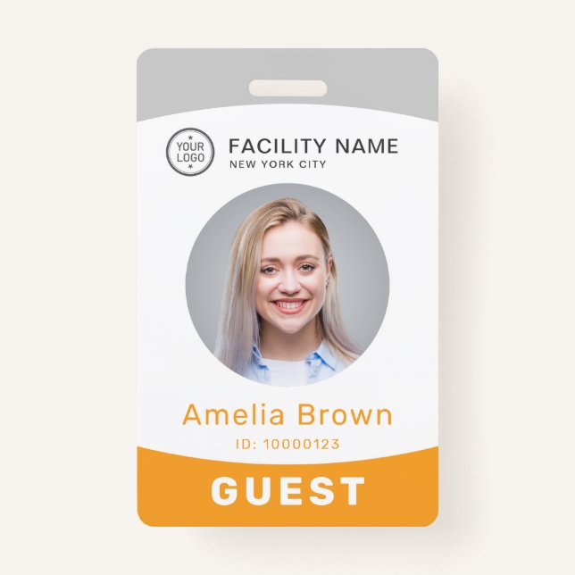 Moderm custom photo and name employee badge (Front)