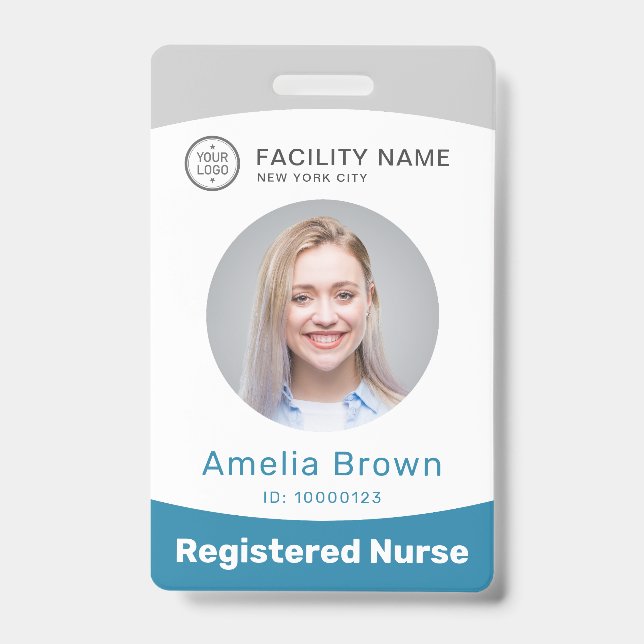 Moderm custom photo and name employee badge (Front)