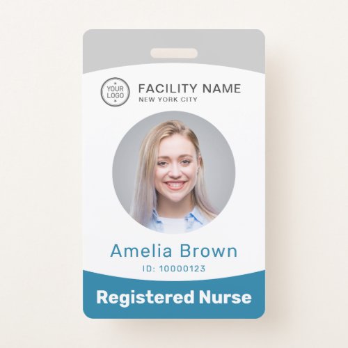 Moderm custom photo and name employee badge