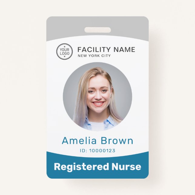 Moderm custom photo and name employee badge (Front)