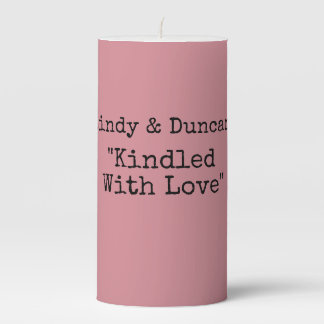 Moderm Minimalist Dusty Pink Personalized Pillar Candle