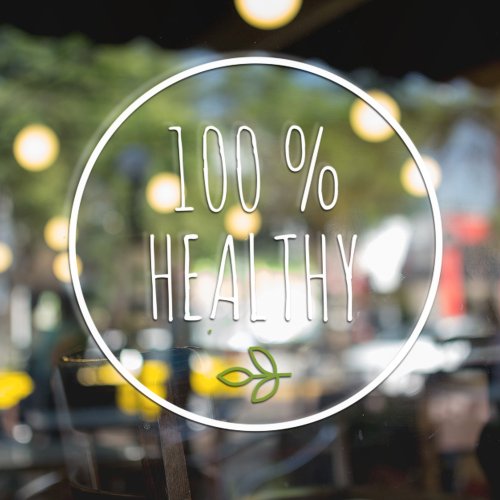 Modern 100  Healthy  Healthy Food  Eco Green Window Cling