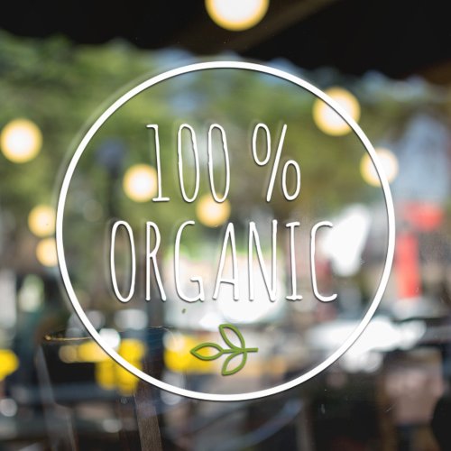 Modern 100  Organic  Healthy Food  Eco Green Window Cling