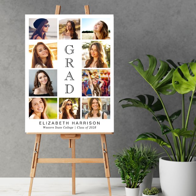 Modern 10 Photo Graduation Party Foam Board (Creator Uploaded)